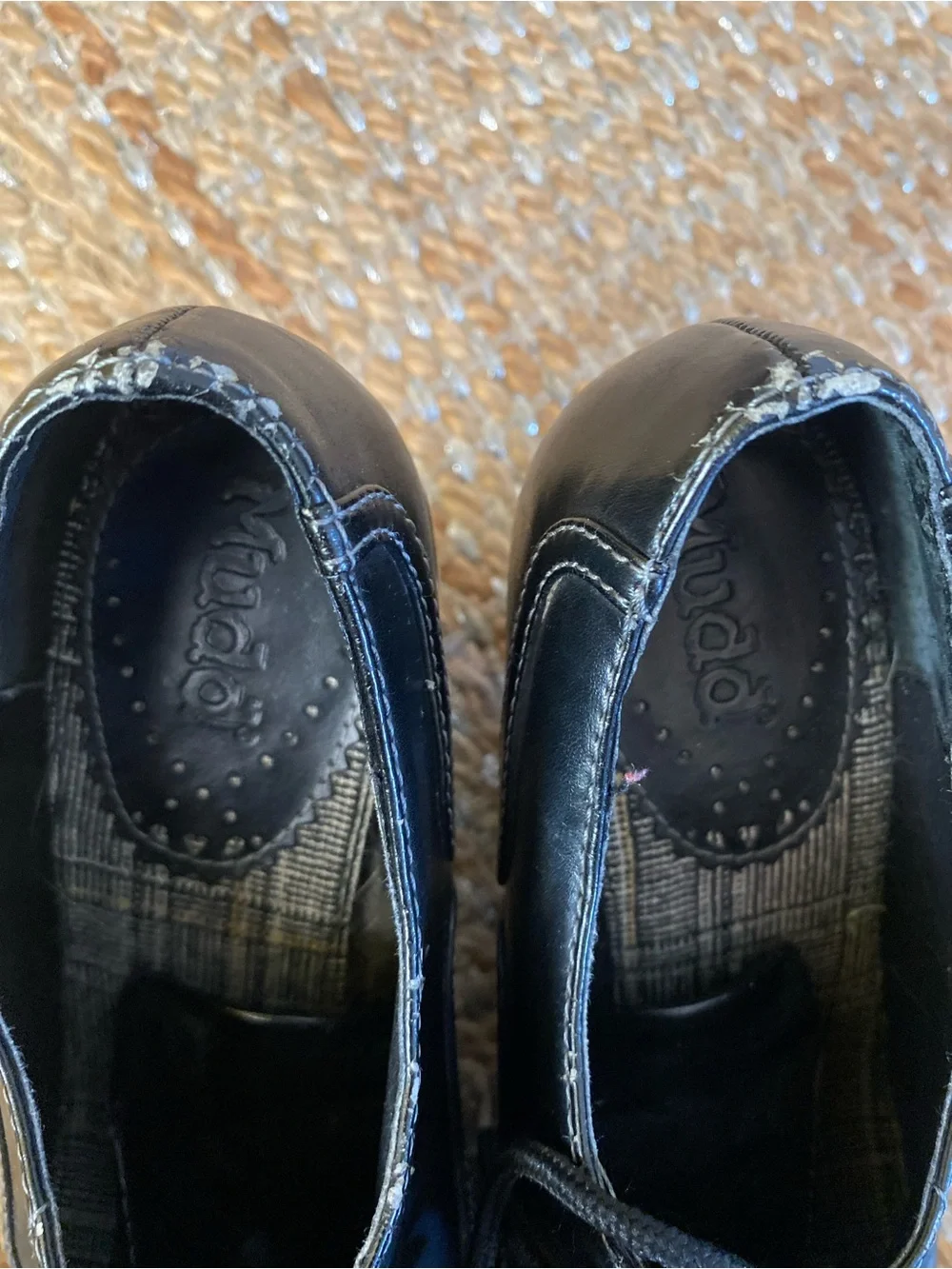 Vintage Y2K Mudd Chunky Heel Oxfords Black Lace Up Pumps Whimsygoth Grunge SZ 7